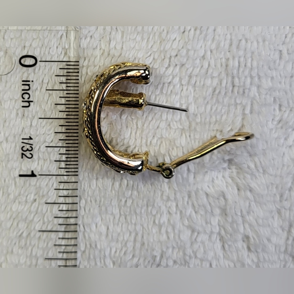 Gold and Rhinestone Jewelry Set - Necklace, Bracelet and Earrings - Picture 3 of 4